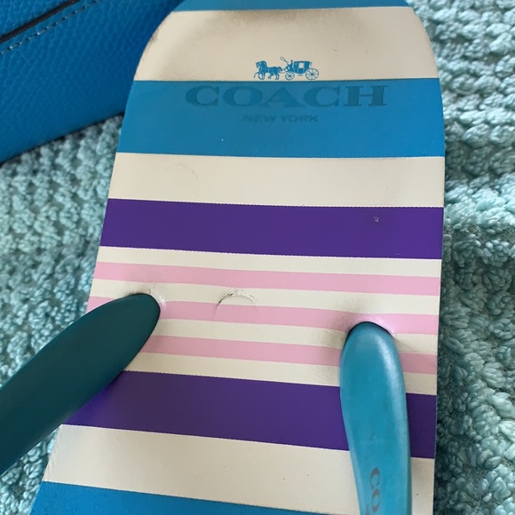 COACH Flip Flop Sandals with Carriage Imprint - Picture 4 of 10